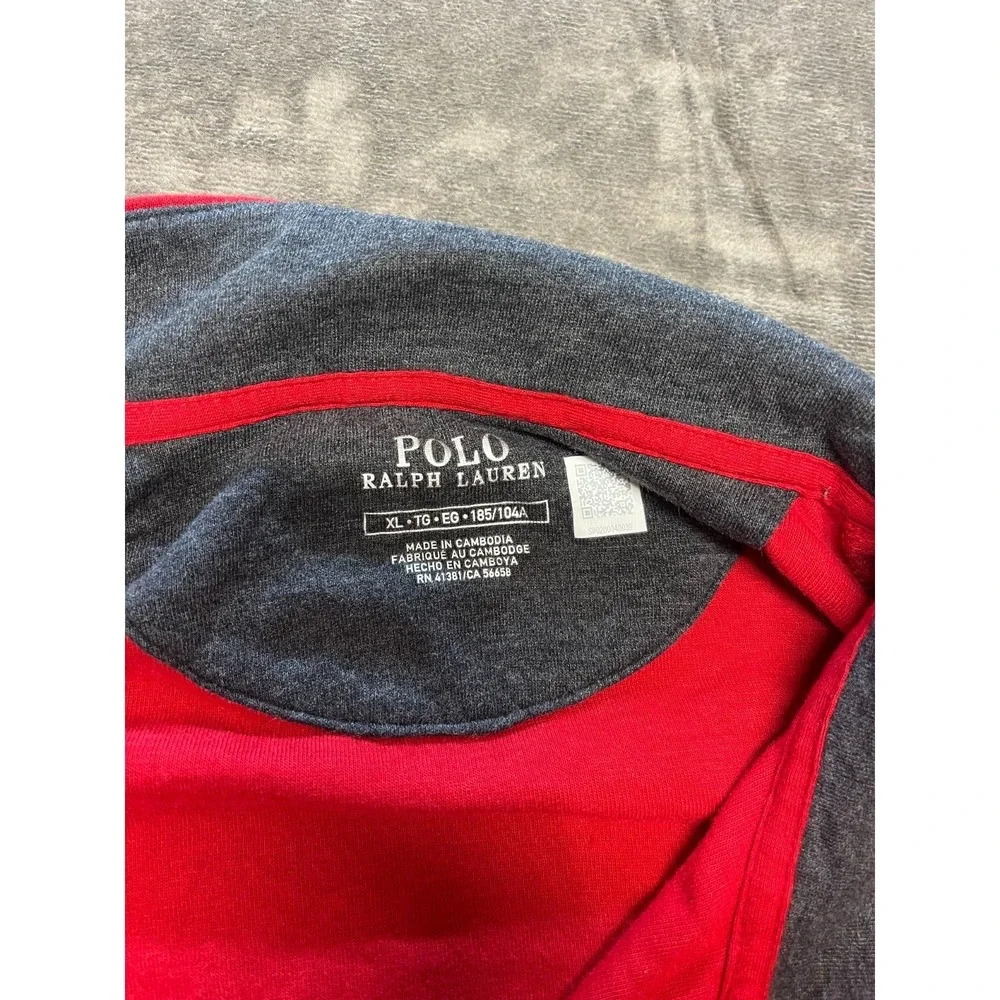 Ralph Lauren Polo Shirt Mens XL Red‎ Pony Long Sleeve